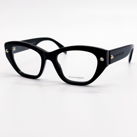 NEW ALEXANDER MCQUEEN EYEGLASSES AM0410O 001 CAT EYE BLACK WOMEN EYEWEAR - Picture 3 of 9